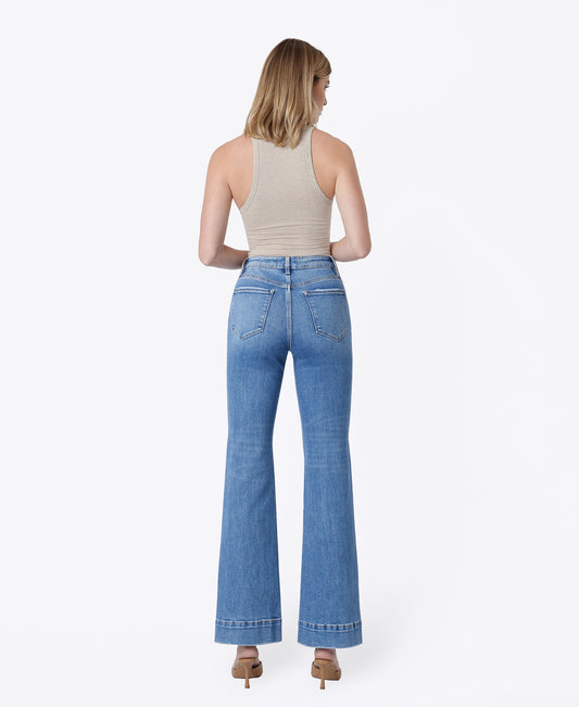 Back product images of Blue Lotus - High Rise Trouser Hem Relaxed Flare Jeans