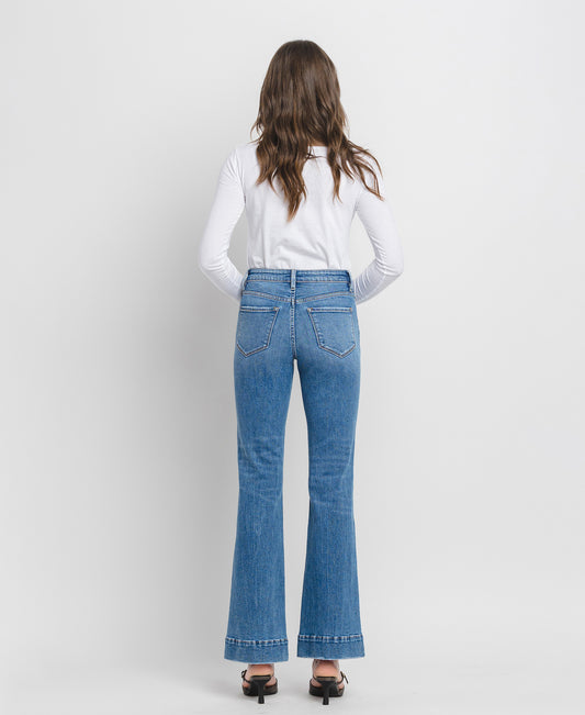 Back product images of Blue Lotus - High Rise Trouser Hem Relaxed Flare Jeans