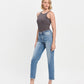 Left 45 degrees product image of Bardot - High Rise Tapered Ankle Straight Jeans