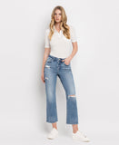 Blink - High Rise Distressed Crop Straight Jeans