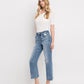 Left 45 degrees product image of Blink - High Rise Distressed Cropped Straight Jeans