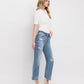 Right 45 degrees product image of Blink - High Rise Distressed Cropped Straight Jeans