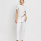 Front product images of Optic White - High Rise Crop Cargo Straight Jeans