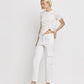 Left 45 degrees product image of Optic White - High Rise Crop Cargo Straight Jeans