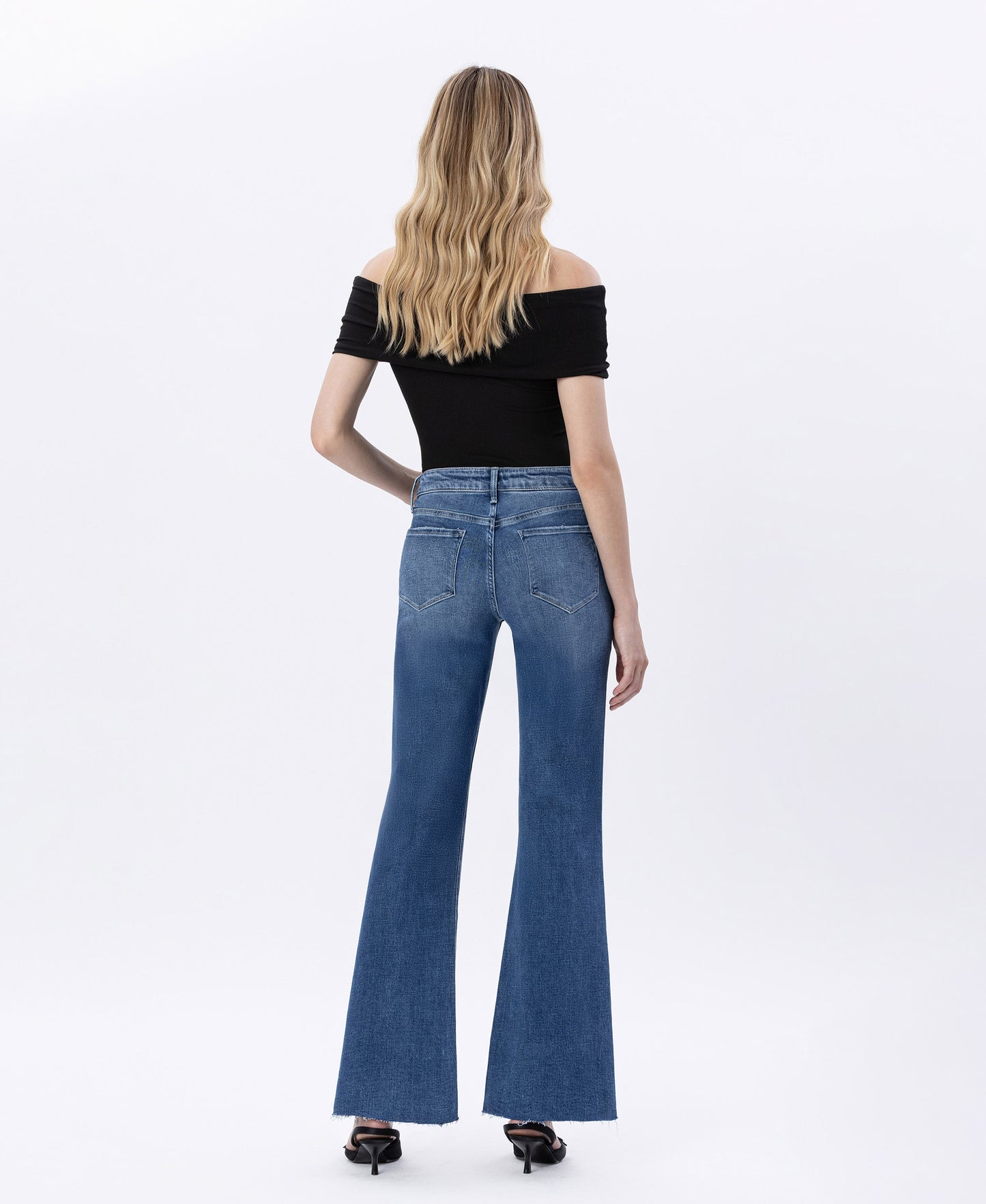 Back product images of Hail - High Rise Relaxed Flare Jeans