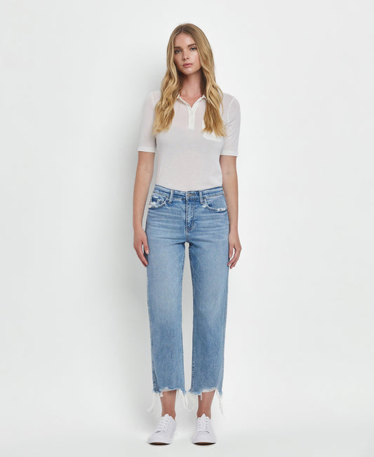 Front product images of Fondly - High Rise Regular Straight Jeans

