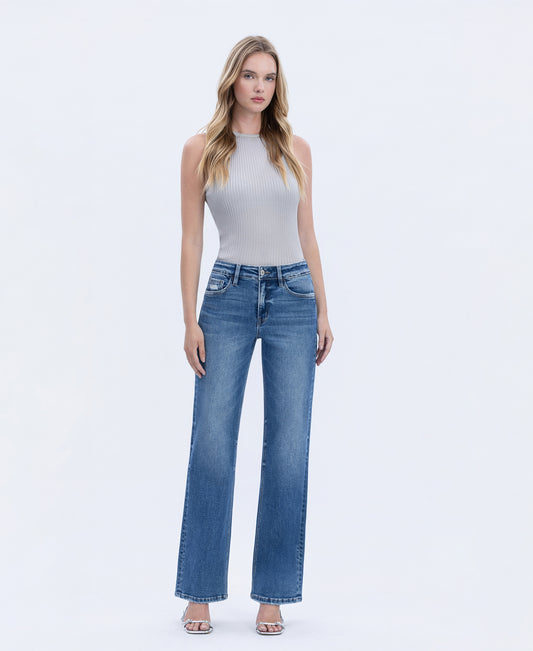 Front product images of Dreamland - High Rise Full Length Slim Wide Leg Jeans