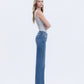 Right side product images of Dreamland - High Rise Full Length Slim Wide Leg Jeans