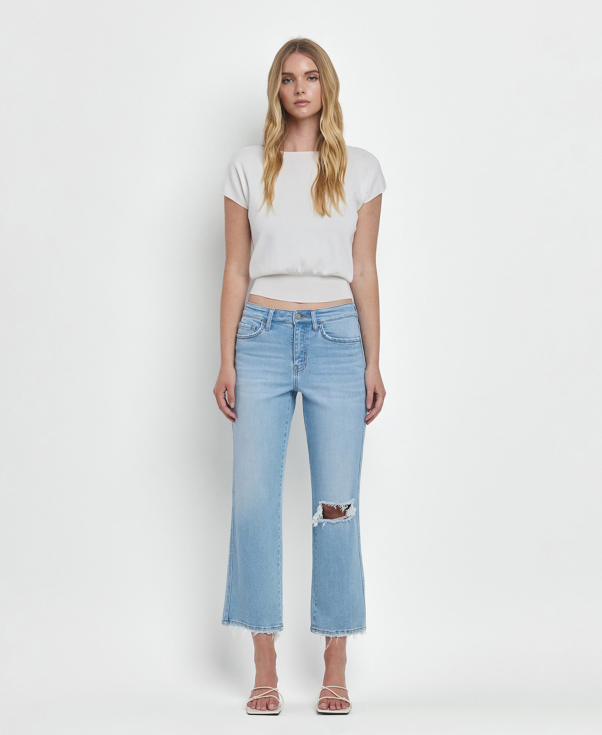 Front product images of Fabulously - High Rise Crop Straight Jeans