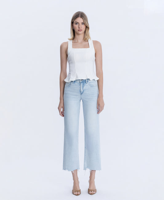 Front product images of Meritorious - High Rise Slim Wide Leg Jeans