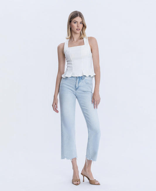 Front product images of Meritorious - High Rise Slim Wide Leg Jeans