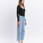 Right 45 degrees product image of Spellbindingly - High Rise Distressed Crop Wide Leg Jeans 