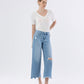 Right 45 degrees product image of Spellbindingly - High Rise Distressed Crop Wide Leg Jeans 