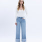 Front product images of Enrapture - Super High Rise Cuffed Baggy Straight Jeans