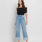 Front product images of Enrapture - Super High Rise Cuff Baggy Straight Jeans