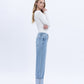 Right side product images of Enrapture - Super High Rise Cuffed Baggy Straight Jeans