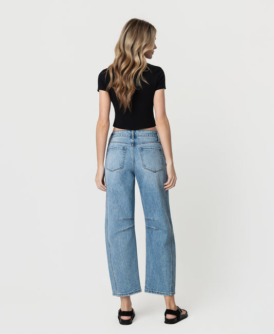 Back product images of Tingle - High Rise Dart Structured Fit Barrel Jeans