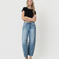 Front product images of Tingle - High Rise Dart Structured Fit Barrel Jeans