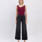 Front product images of Black - Super High Rise Cuffed Baggy Wide Leg Jeans