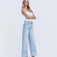 Right 45 degrees product image of Streamlined - Super High Rise Cuffed Baggy Wide Leg Jeans