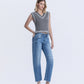 Right 45 degrees product image of Durability - High Rise Crop Barrel Jeans