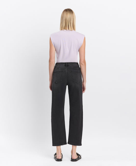 Back product images of Esteem - High Rise Distressed Barrel Jeans