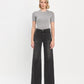 Front product images of Engross - High Rise Patch Pocket Trouser Hem Wide Leg Jeans