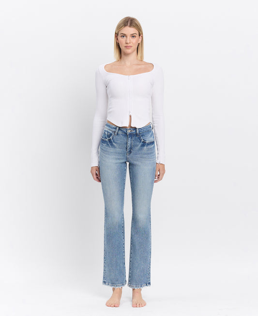 Front product images of Glamour - High Rise Full Length Bootcut Jeans

