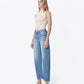 Left 45 degrees product image of Medium Blue - Super High Rise Seamed Barrel Jeans