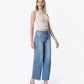 Right 45 degrees product image of Medium Blue - Super High Rise Seamed Barrel Jeans