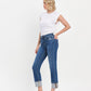 Left 45 degrees product image of Imbue - High Rise Cuffed Slim Straight Jeans