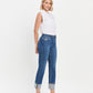 Right 45 degrees product image of Imbue - High Rise Cuffed Slim Straight Jeans