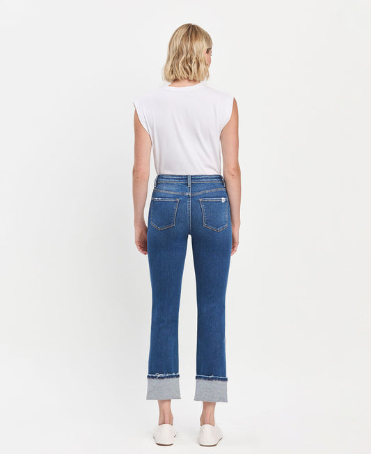 Back product images of Imbue - High Rise Cuffed Slim Straight Jeans