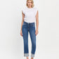 Front product images of Imbue - High Rise Cuffed Slim Straight Jeans