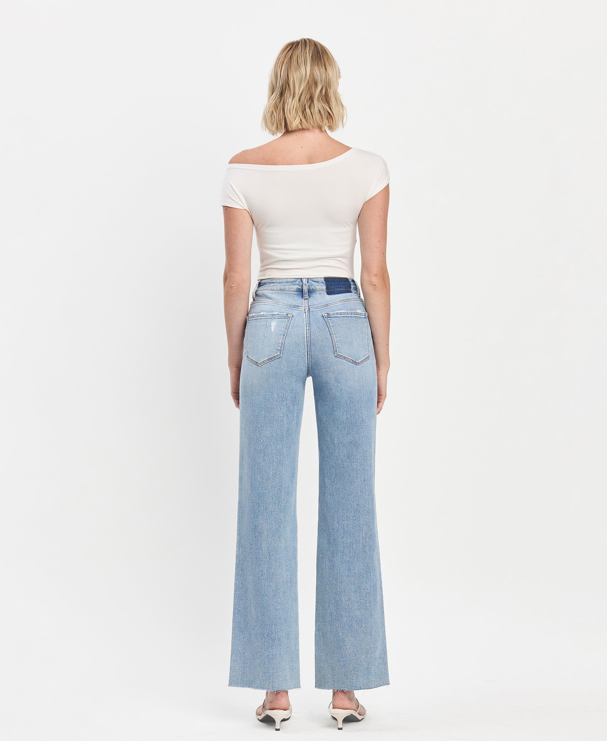 Back product images of Refulgent - High Rise Clean Cut Hem Wide Leg Jeans