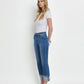 Daphne - High Rise Cuffed Straight Jeans