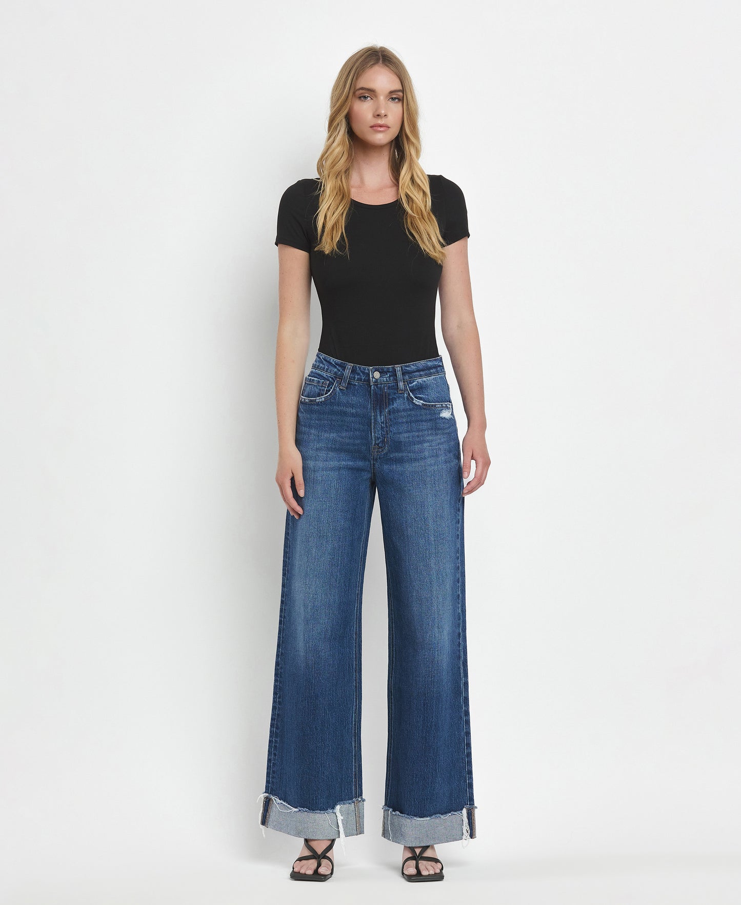 Front product images of Brilliance - Super High Rise Cuffed Baggy Wide Leg Jeans