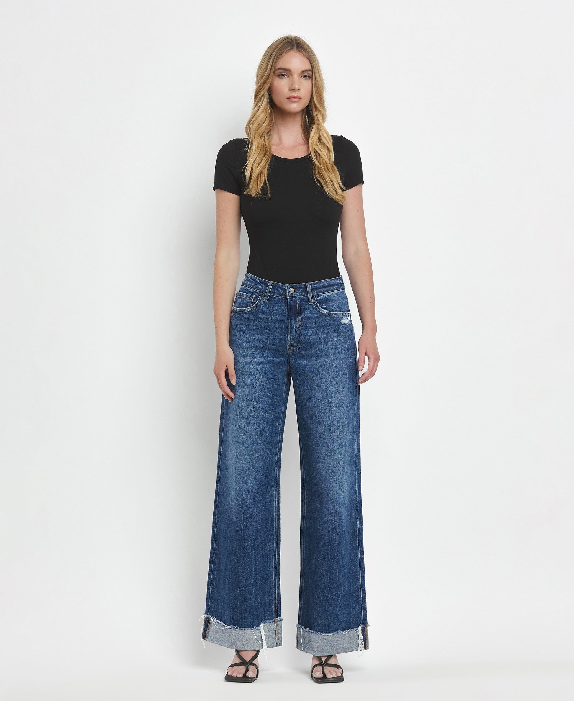 Front product images of Brilliance - Super High Rise Cuffed Baggy Wide Leg Jeans