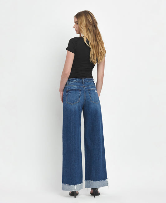 Back product images of Brilliance - Super High Rise Cuffed Baggy Wide Leg Jeans