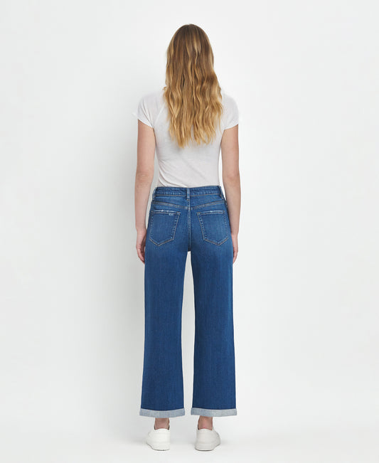 Back product images of Ocean Eyes - High Rise Double Cuffed Baggy Straight Jeans
