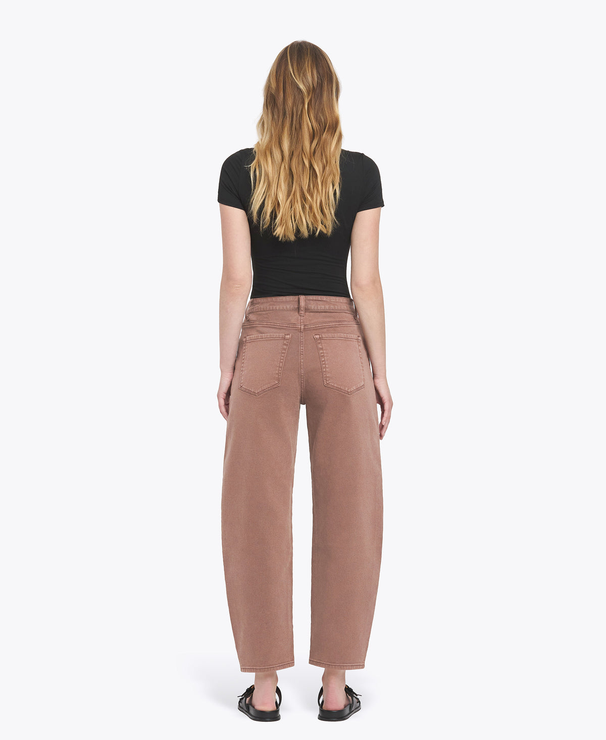 Back product images of Brown - Super High Rise Slim Barrel Jeans
