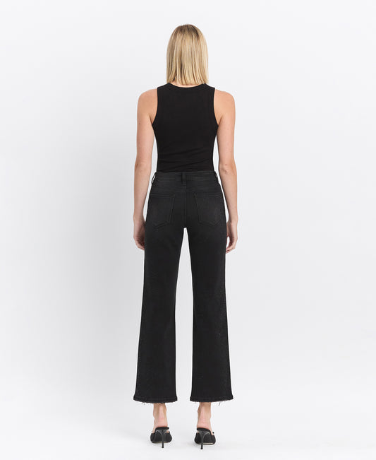 Back product images of Openness - High Rise Rhinestone Slim Wide Leg Jeans