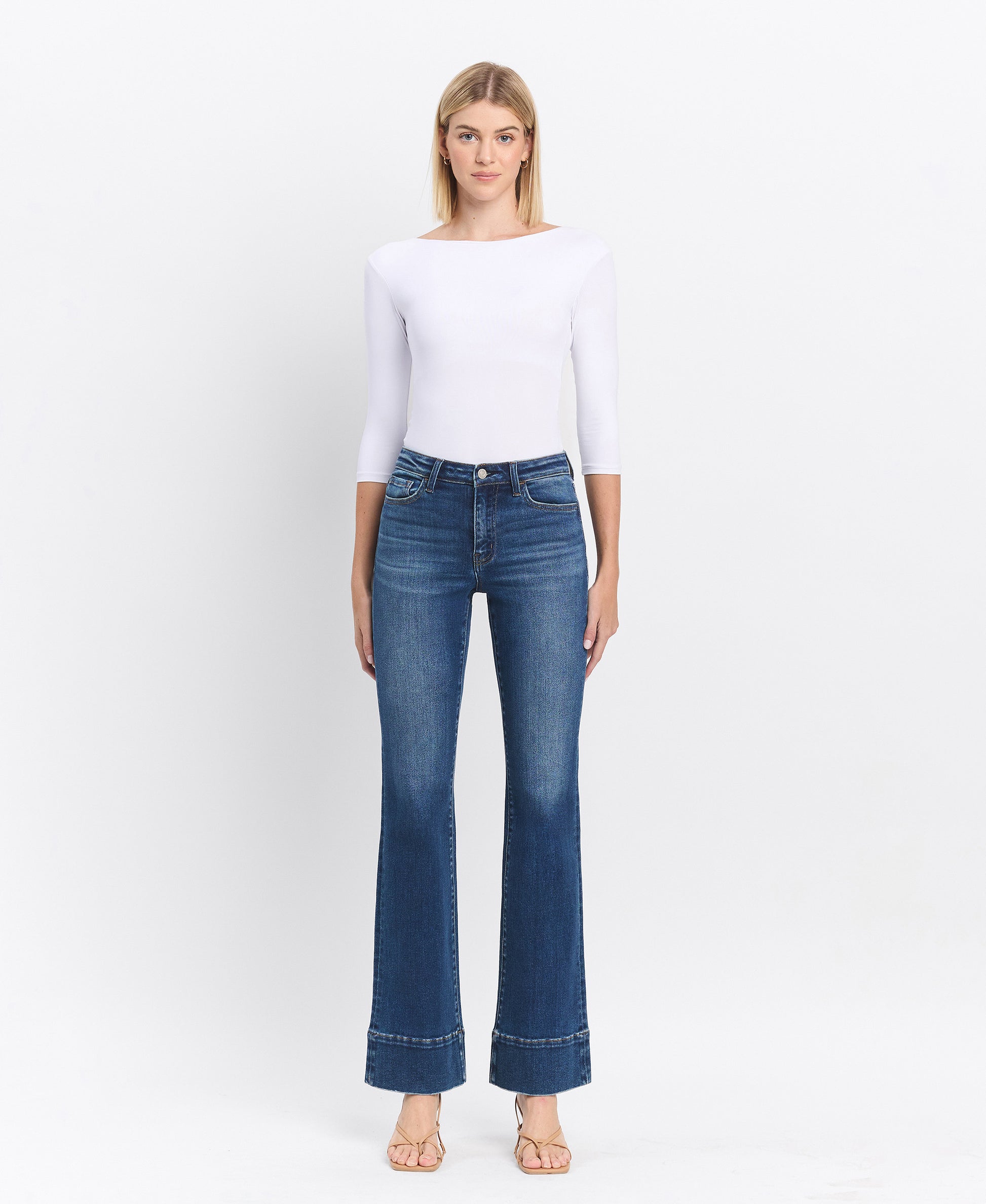 Front product images of Snowdrop - High Rise Trouser Hem Bootcut Jeans