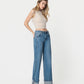 Right 45 degrees product image of Shine - High Rise Cuffed Panel Baggy Wide Leg Jeans