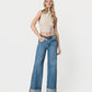 Front product images of Shine - High Rise Cuffed Panel Baggy Wide Leg Jeans