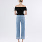 Back product images of Jude - High Rise Cuffed Crop Straight Jeans