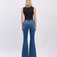 Back product images of Cadence - High Rise Distressed Classic Flare Jeans 
