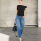 EDITORIAL IMAGE OF Trasimeno - High Rise Barrel Jeans
