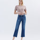 Front product images of Love So True - High Rise Uneven Raw Hem Crop Straight Jeans