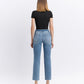 Back product images of Sunney - High Rise Distressed Raw Hem Straight Jeans
